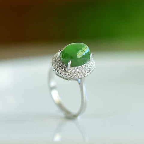 11252 Set Cincin Jasper Alami dari perak 925, giok halus, gaya yang indah, sudah termasuk pajak pengiriman.