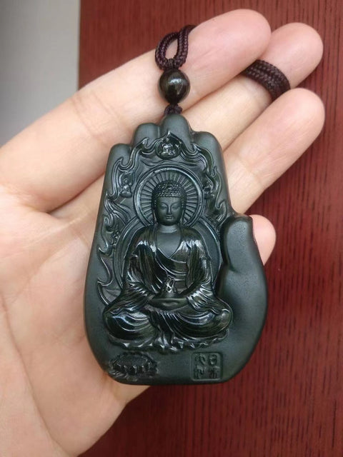 Bahan halus pagoda giok Hetian hijau [Shakyamuni], menjaga kedamaian dan kemakmuran seumur hidup. Ukuran 60 * 40 * 8mm Giok bersih, halus dan hangat Termasuk pajak pengiriman