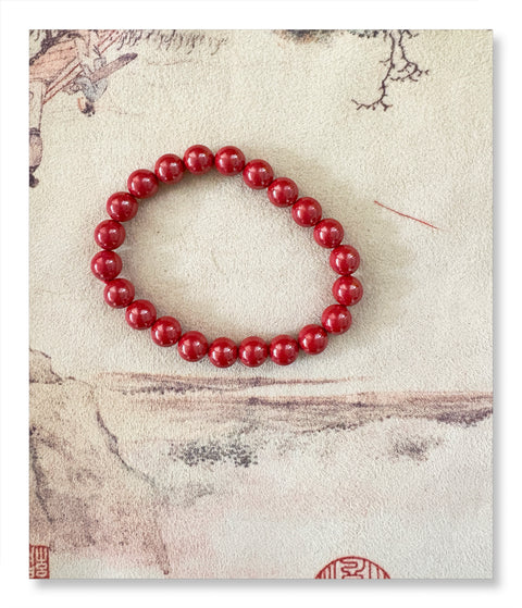 Gelang cinnabar alami, semoga membawa keberuntungan dan membantu tidur, 8mm, kandungan cinnabar tinggi (lebih dari 95%), termasuk ongkos kirim dan pajak.