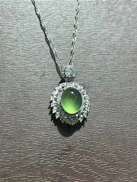 Liontin Giok Alami & nbsp; 925 Pengaturan Perak Ukuran 10 * 8mm Gaya Termasuk pajak pengiriman.