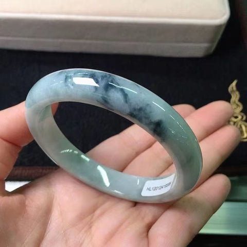 Gelang barang dari batu giok alami Ukuran 56-58mm Ukuran 57.6mm Batu giok semuanya terjadi secara alami Pola acak termasuk pajak pengiriman