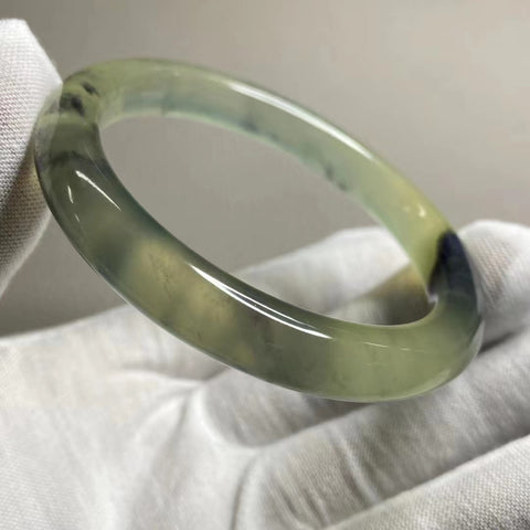 Gelang Lukisan Pemandangan Es Batu Giok Cui Alami Ukuran 56-58mm Ukuran 57.9mm Lebar Sisi 9.9mm Batu giok semuanya muncul secara alami Pola acak Sudah termasuk pajak pengiriman.