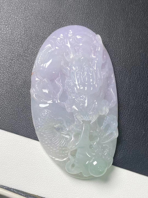 Jadeite Alami a-barang liontin naga gaya ukiran tangan Ukuran Seperti Yang Ditunjukkan Termasuk Pajak Pengiriman