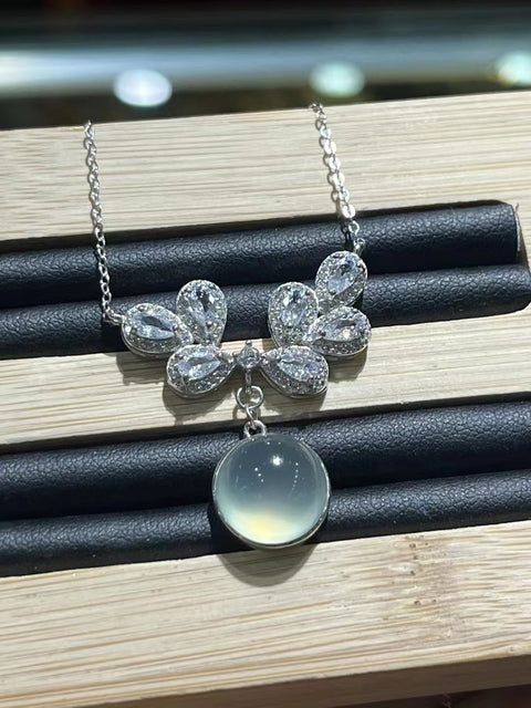 Kalung Rantai Kerah Es Batu Giok Alami 925 Tatahan Perak Ukuran 12mm Gaya Giok yang bagus, bersih, halus dan hangat Sudah termasuk pajak pengiriman.