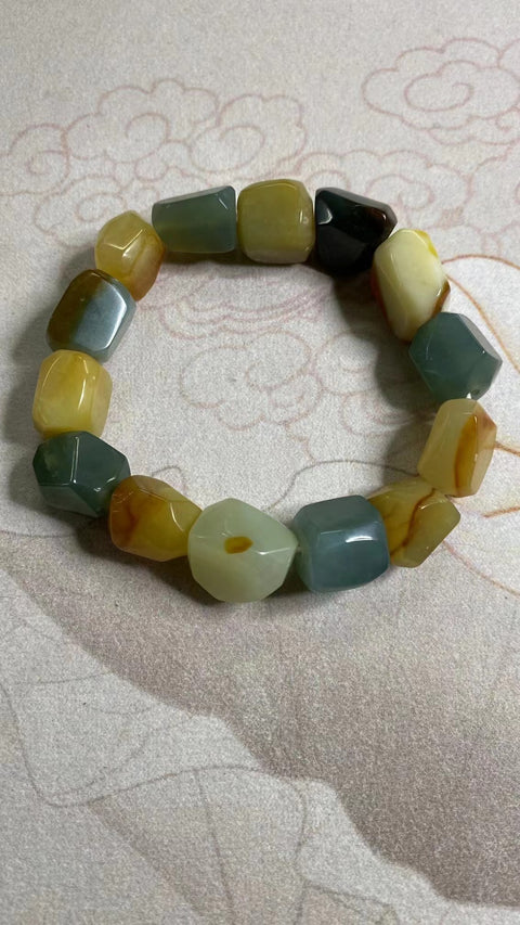 Gelang batu giok bunga giok ular halus alami gelang batu multi mulia Ukuran 15 * 15mm Gaya Termasuk ongkos kirim dan pajak