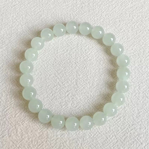 Gelang giok Hetian giok Qinghai gelang giok mentah Bahannya halus, lembab, hemat biaya, sangat indah di tangan, ukuran 8mm Termasuk pajak pengiriman