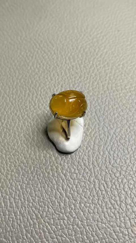 Cincin Giok Bunga Giok Cui Cui 925 perak dengan bezel yang dapat disesuaikan Ukuran 12 * 16mm Giok bersih dan halus Termasuk ongkos kirim dan pajak.