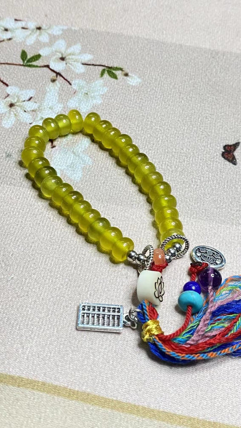 Gelang Giok Giok Giok Emas Cui Jade Gelang Giok halus dan hangat, gaya yang indah, ukuran 10mm, termasuk pajak pengiriman.