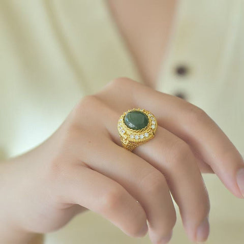 11563-2 Set Cincin Jasper Alami dari Perak 925 Ukuran 10 * 12mm Giok halus dan hangat, gaya yang indah, sudah termasuk pajak pengiriman.