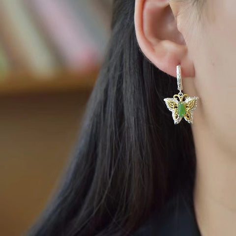 17056-Anting Kupu-Kupu Jasper Alami dari 925 Perak Ukuran 4 * 8mm & nbsp; Kuantitas Gaya Unik Sudah termasuk pajak pengiriman.