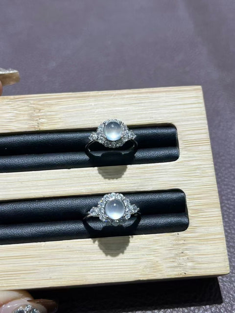Cincin Giok Cui Alami dari Perak 925 Ukuran 6mm Giok bersih, halus, hangat, dan bergaya Termasuk ongkos kirim dan pajak.