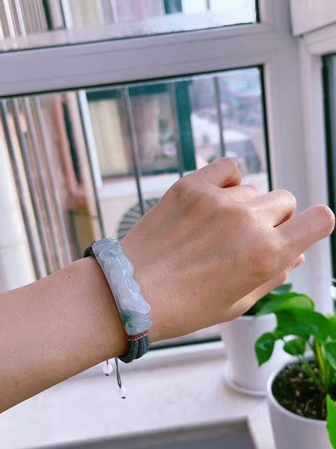 Detik batu giok alami Gelang berani barang murni buatan tangan tidak ada kotoran tidak ada retakan; Ukuran 53.6✖️12.7 tebal 13.7mm Termasuk pajak pengiriman