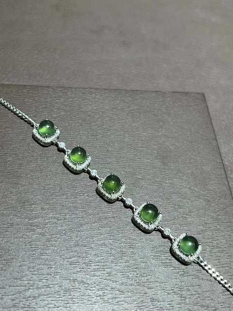 Gelang Giok Giok alami yang bersih, halus dan hangat, terbuat dari perak 925, ukuran 6mm, sudah termasuk pajak pengiriman.