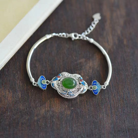 18636 Gelang Kebahagiaan Ganda Jasper Alami 925 Tatahan Perak & Gelang Gaya Unik Kuantitas Sudah termasuk pajak pengiriman.