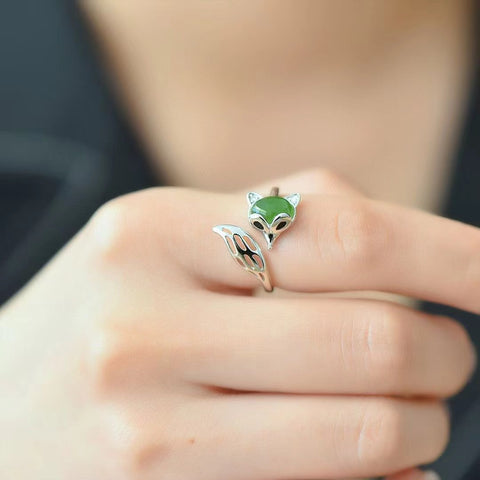 19486 Set Cincin Jasper Fox Alami dalam Gaya Perak 925 Jumlah Unik Sudah termasuk pajak pengiriman