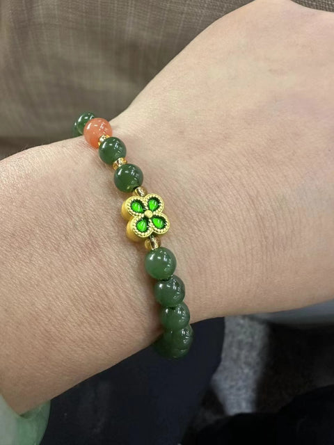Untaian Giok Jasper Alami Ukuran 6mm bagus dan penuh warna Termasuk pajak pengiriman.