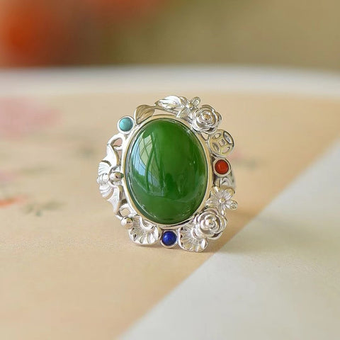 19285 Batu Giok Cincin Telur Jasper Alami bersih, halus dan hangat. Gayanya sederhana dan elegan.