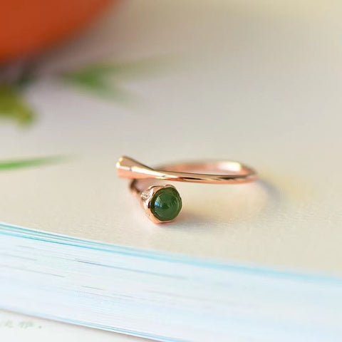 11003 Cincin Jasper Alami 925 Perak Pengaturan Giok halus dan hangat, gaya yang indah, sudah termasuk pajak pengiriman.