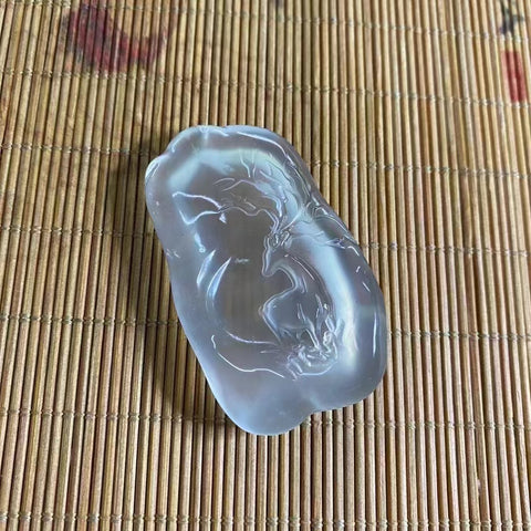 Liontin Rusa Es Giok Alami Ukuran 32 * 52mm Gaya Termasuk pajak pengiriman