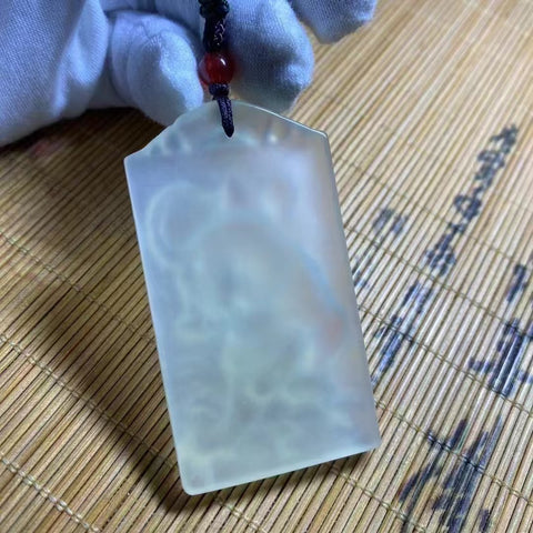 Liontin Harimau Es Giok Abu-abu Cui Giok Alami Ukuran 35 * 63mm Kualitas giok halus dan hangat, gaya yang indah Sudah termasuk pajak pengiriman.