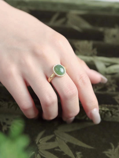 Set Cincin Jasper Alami dari Giok Perak 925 yang bersih, halus, dan hangat Sudah termasuk pajak pengiriman.