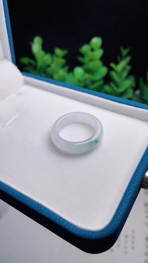 Cincin Batu Giok Alami Bahan Pit Tua Bahan Hangat Hangat Bawah Ukuran Kepala Penuh 1.8cm Termasuk Pajak Pengiriman