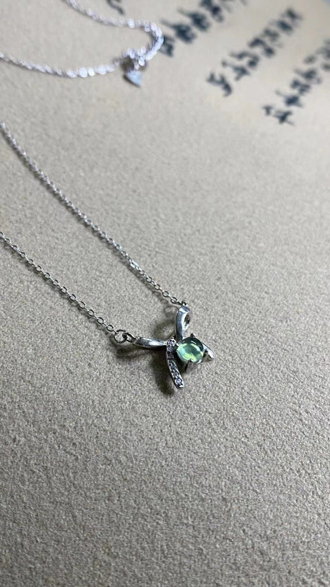 Kalung Giok Alam 925 Perak dengan Gaya One Piece Bening Air Hijau Ukuran 16mm Sudah Termasuk Ongkos Kirim & Pajak