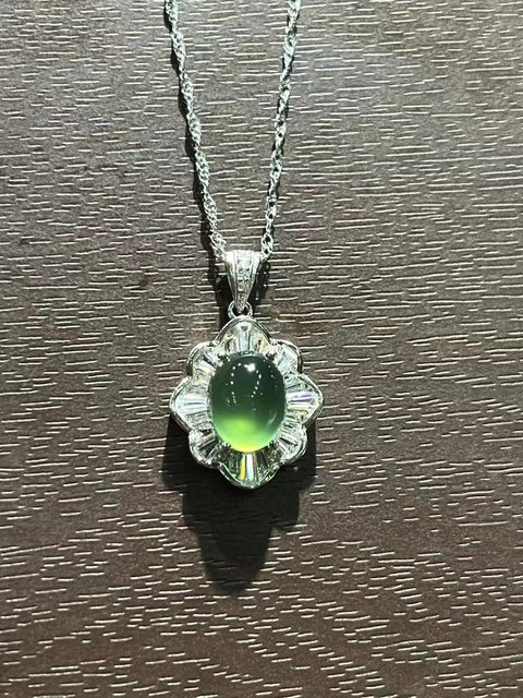 Liontin Giok Alami yang terbuat dari perak 925, ukuran 10 * 8mm, gaya yang indah, sudah termasuk pajak pengiriman.