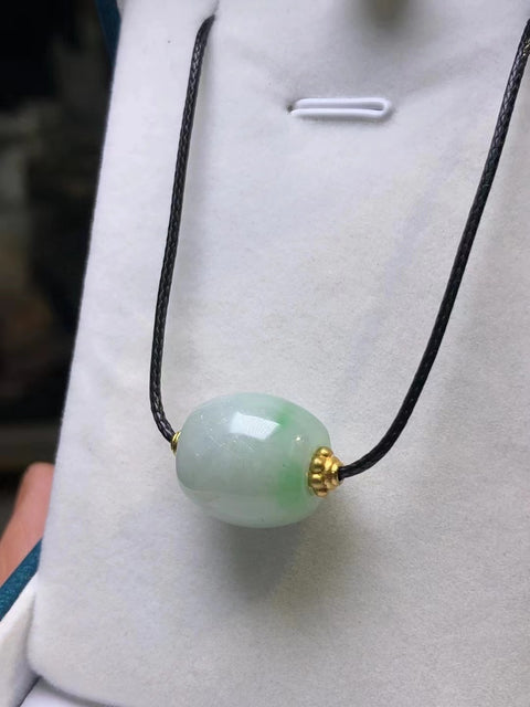 Liontin manik-manik transfer bunga mengambang Jadeite a-barang alami Jade adalah batu giok hangat yang bersih dan halus Ukuran 14mm Sudah termasuk pajak pengiriman