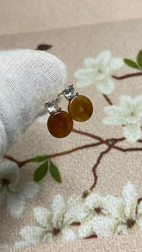 Anting Giok Batu Giok Alami Ukuran 8mm Giok ukiran tangan yang halus dan hangat Termasuk Pajak Pengiriman