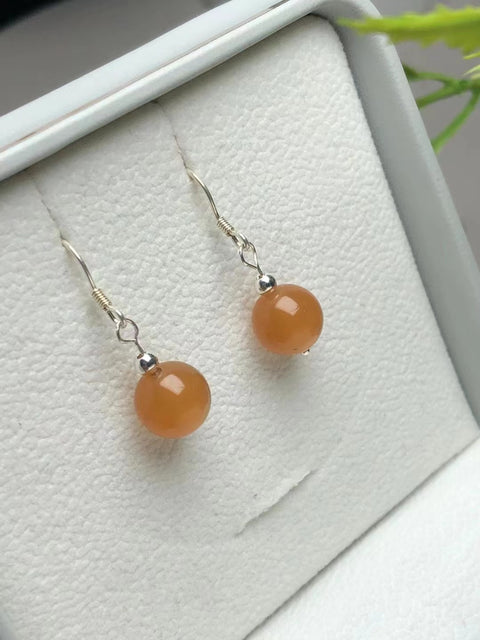 Anting Bunga Giok Cui Alami Warna yang indah, gaya yang elegan, terbuat dari perak 925, ukuran 10mm, sudah termasuk ongkos kirim dan pajak.