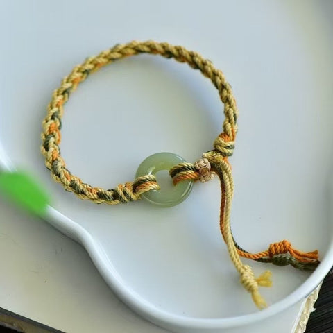Gelang Bahan Laut Hijau Giok Hetian Giok Alami Ukuran 20mm Giok halus dan hangat, gaya yang indah, gaya DIY, sudah termasuk pajak pengiriman.
