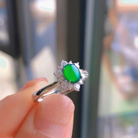 Cincin Pengaturan Berat Natural Jasper Deluxe 925 Pengaturan Perak Ukuran 4mm Sudah termasuk pajak pengiriman.