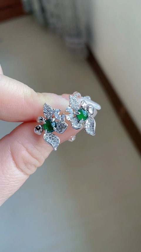 Anting Giok Guatemala Alami 925 Perak Bertatahkan Bahan Pit Tua Ukuran 0,6cm Giok halus dan hangat; Termasuk Pajak Pengiriman