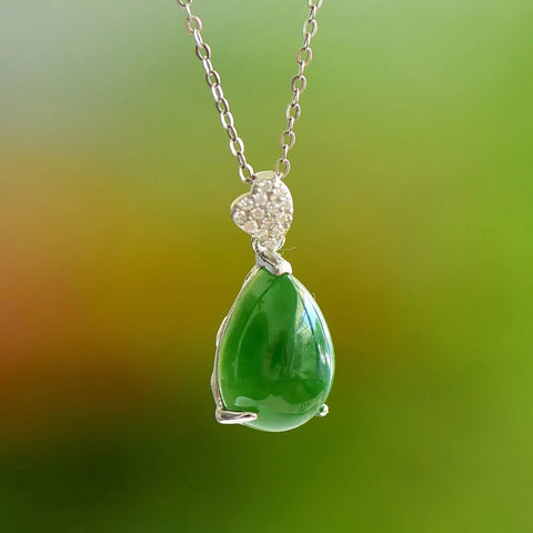 10478-1 Kalung Telur Jasper Alami Ukuran 10 * 14mm dengan Gaya Perak 925 Termasuk pajak pengiriman.