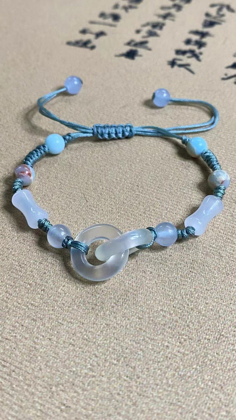 Gelang Es Giok Giok Cui Jade Alami yang lembut dan hangat; Ukuran 10.3mm Gaya Termasuk pajak pengiriman.