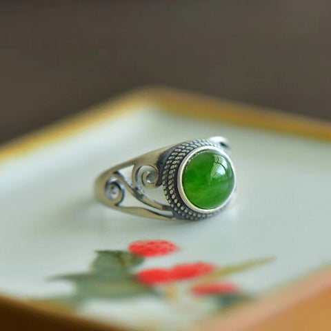 19001 Set Cincin Gaya Tua Jasper Alami dalam 925 Perak Ukuran 8 * 8mm & nbsp; Jumlah Gaya Unik Sudah termasuk pajak pengiriman.