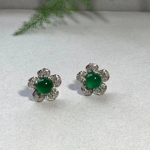 Anting Kalsedon dan Batu Akik 925 Gaya Tatahan Perak yang Chic, Segar dan Elegan Termasuk Ongkos Kirim dan Pajak