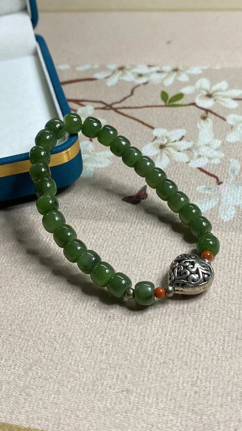 Gelang Jasper Alami dengan aksesoris cantik Ukuran 6 * 7mm Gaya Termasuk ongkos kirim dan pajak.