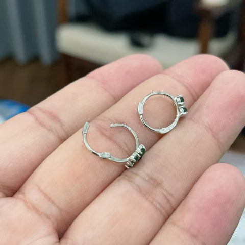 Anting Semanggi Jadeite Alami dari perak 925, gaya yang indah, tekstur halus dan hangat, sudah termasuk pajak pengiriman.