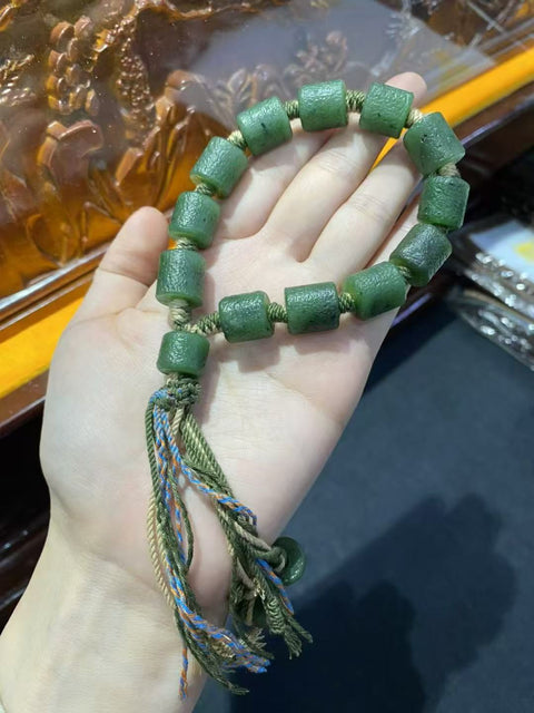 Gelang Jasper Tibet Alami Hanya satu buah; Giok halus dan hangat, gaya yang indah sudah termasuk pajak pengiriman.