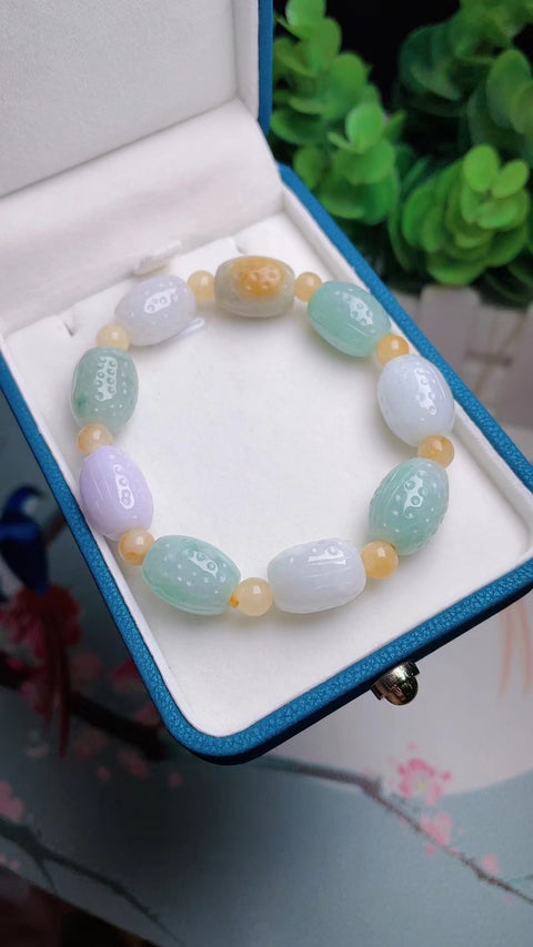 Untaian Jadeite Alami Bahan batu giok tua Jade bersih dan hangat, penuh dengan kepala air Ukuran 1,5 * 1,0 cm Pengiriman dan pajak sudah termasuk.