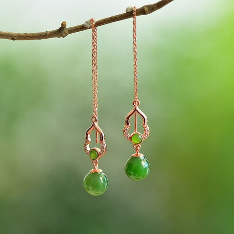 12271-1 Anting Labu Jasper Alami 925 Tatahan Perak Ukuran 8 * 8mm Giok baik-baik saja dan bergaya sudah termasuk pajak pengiriman.