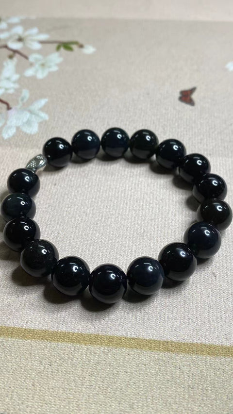 Gelang Hijau Minyak Tinta Giok Cui Giok Alami dengan aksesoris Gelang Hijau Minyak Tinta Giok Ukuran 11mm baik-baik saja dan hangat Sudah termasuk pajak pengiriman.