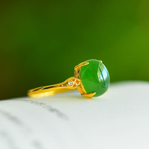 11520-2 Cincin Jasper Alami 925 pengaturan perak Ukuran 8 * 10mm Giok baik-baik saja dan hangat Termasuk pajak pengiriman.