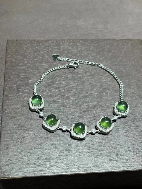 Gelang Giok Giok alami yang bersih, halus dan hangat, terbuat dari perak 925, ukuran 6mm, sudah termasuk pajak pengiriman.