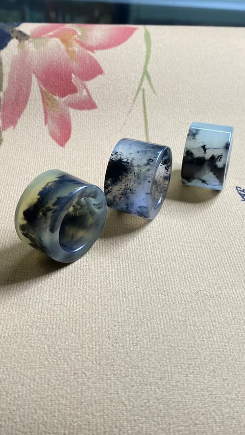 Cincin Lukisan Tinta Giok Cui Cui Warna Alami Warna Alami Satu Ukuran Seperti Yang Ditunjukkan & nbsp; Pajak Pengiriman Sudah Termasuk