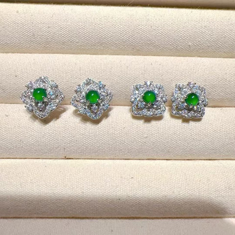 Anting Giok Guatemala Alami dengan Gaya Perak 925; Sudah Termasuk Pajak Pengiriman