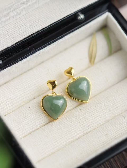 Anting Pejantan Hati Jasper Alami dari Perak 925 dengan tekstur dan kehangatan yang lembut, gaya yang indah, sudah termasuk ongkos kirim dan pajak.