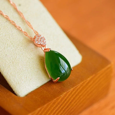 10478-1 Kalung Telur Jasper Alami Ukuran 10 * 14mm dengan Gaya Perak 925 Termasuk pajak pengiriman.